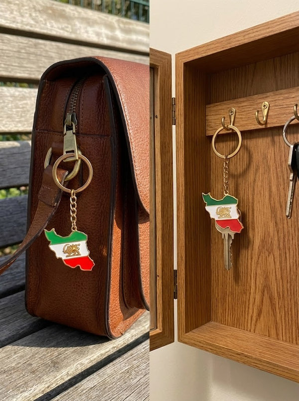 Symbolisk nyckelring - Iranska flaggan