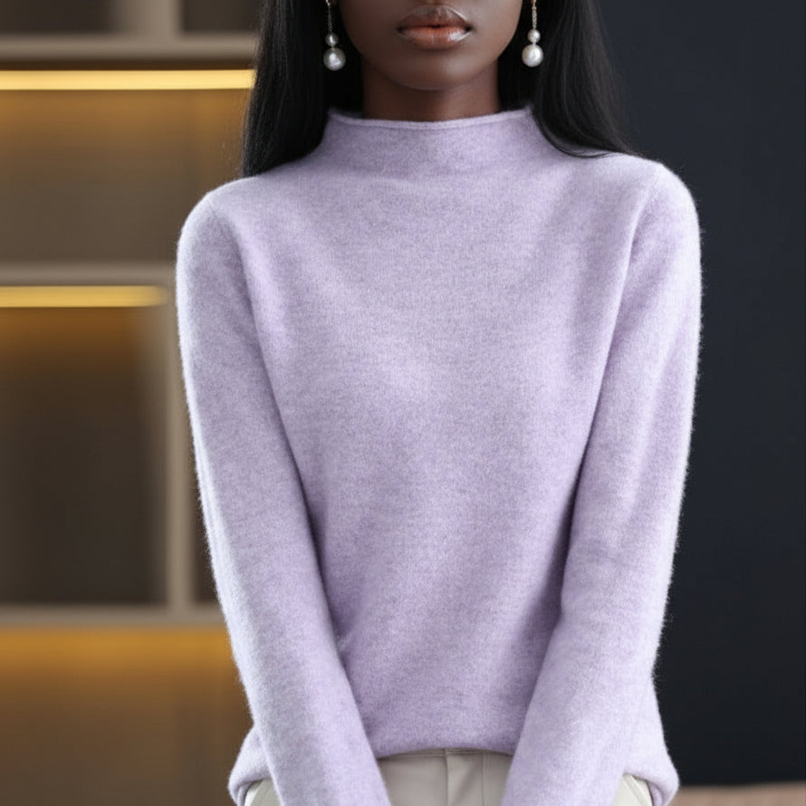 Elegant merinotröja med halvpolokrage – mjuk, tidlös och naturligt vacker