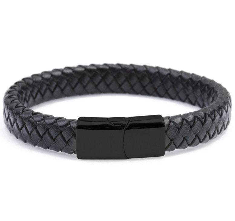 Rustik balans – läderarmband med magnetlås i stål