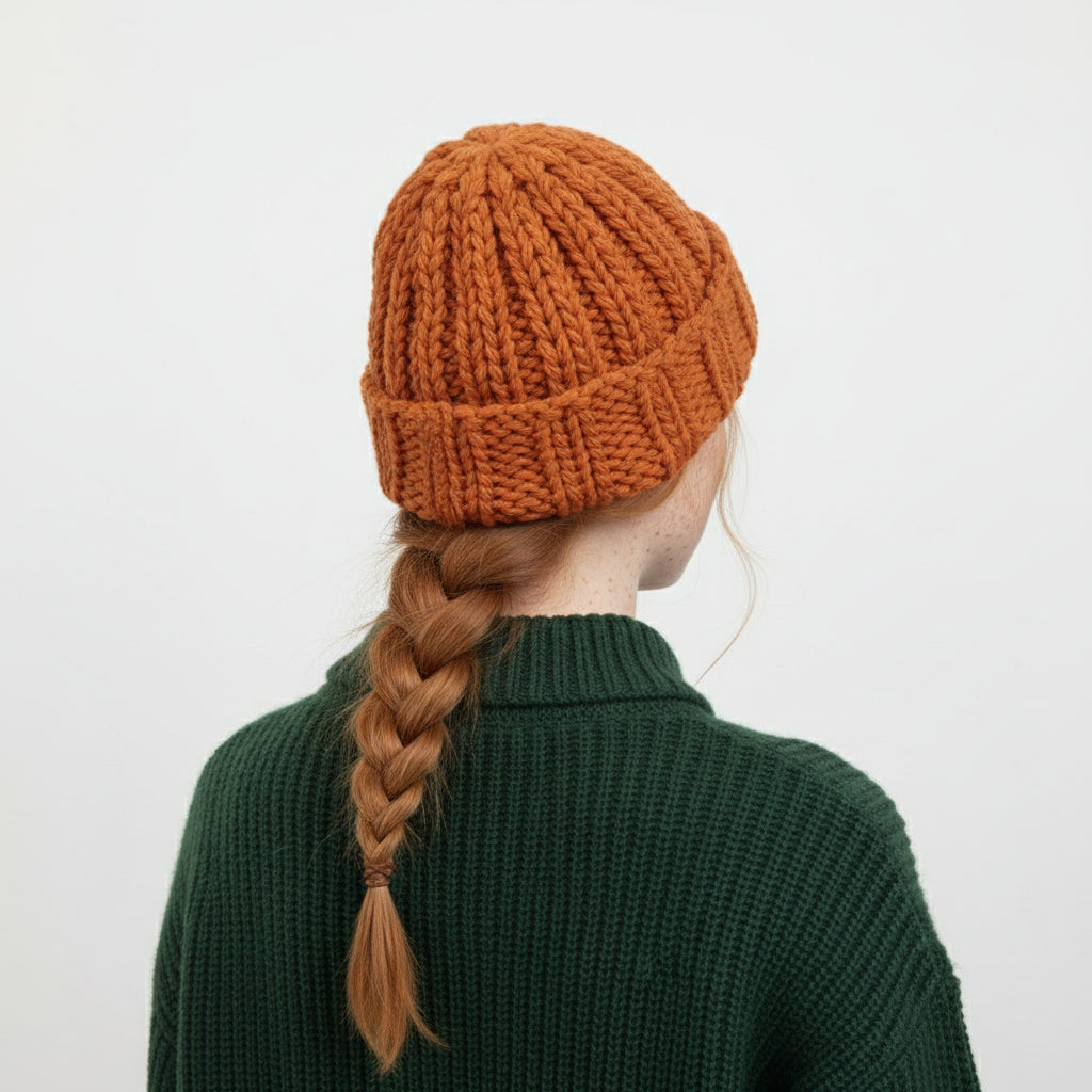 Stickad mössa i tjockt garn - stilren & varm för kalla höst och vinterdagar!
