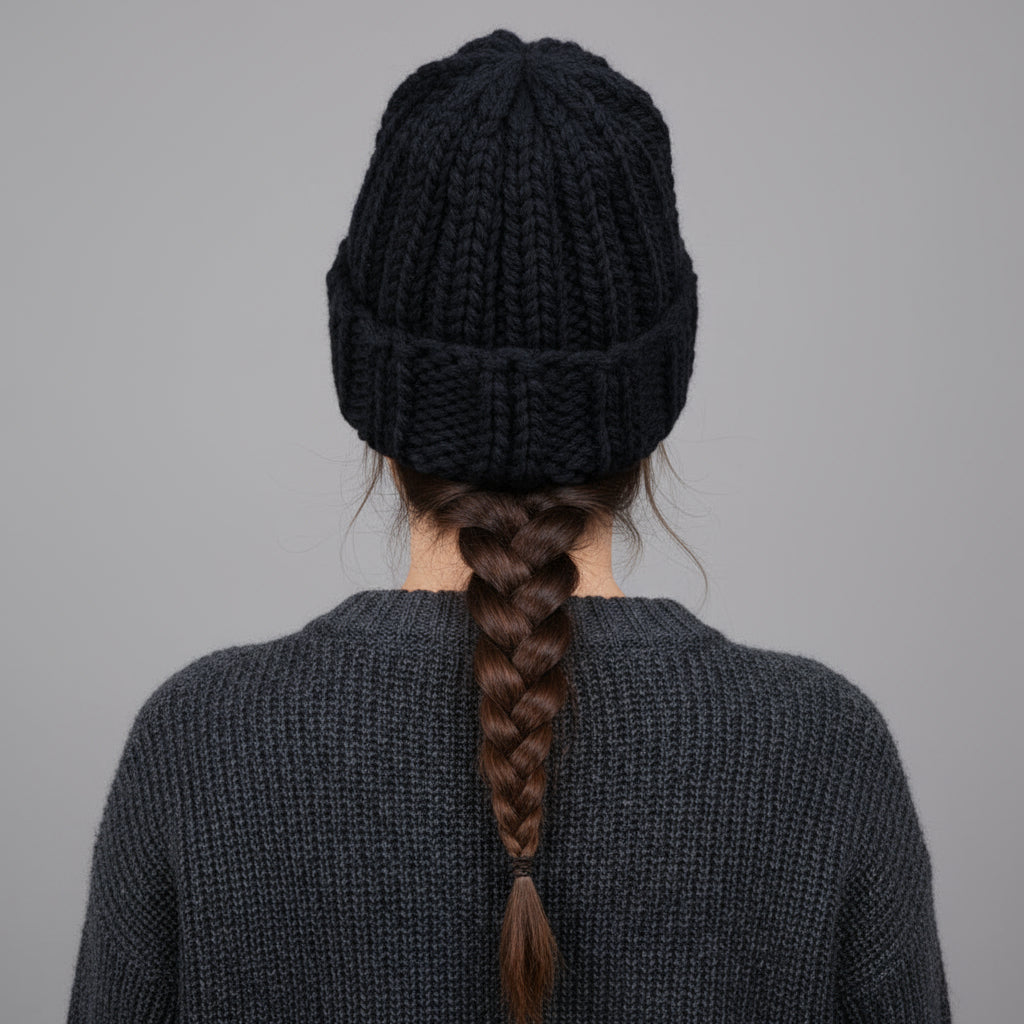 Stickad mössa i tjockt garn - stilren & varm för kalla höst och vinterdagar!