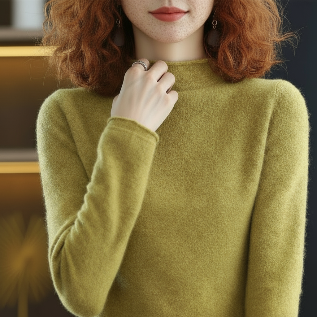 Elegant merinotröja med halvpolokrage – mjuk, tidlös och naturligt vacker