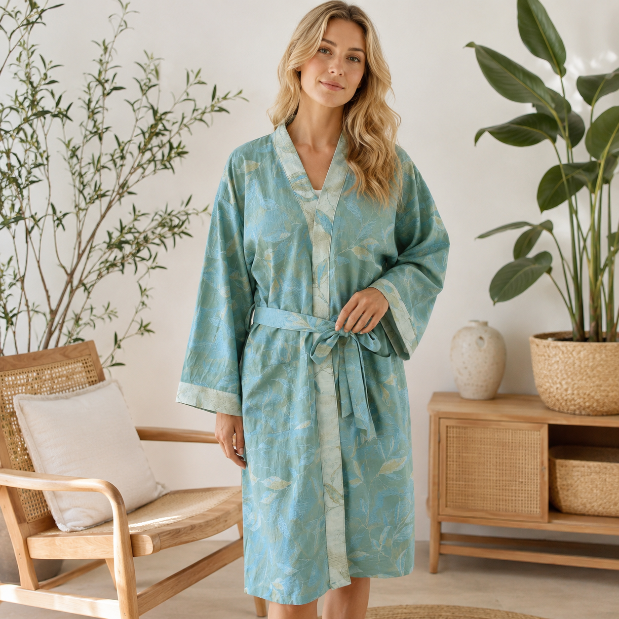 Elegant kimono i vackert vävd bomull | Känn dig gudomlig
