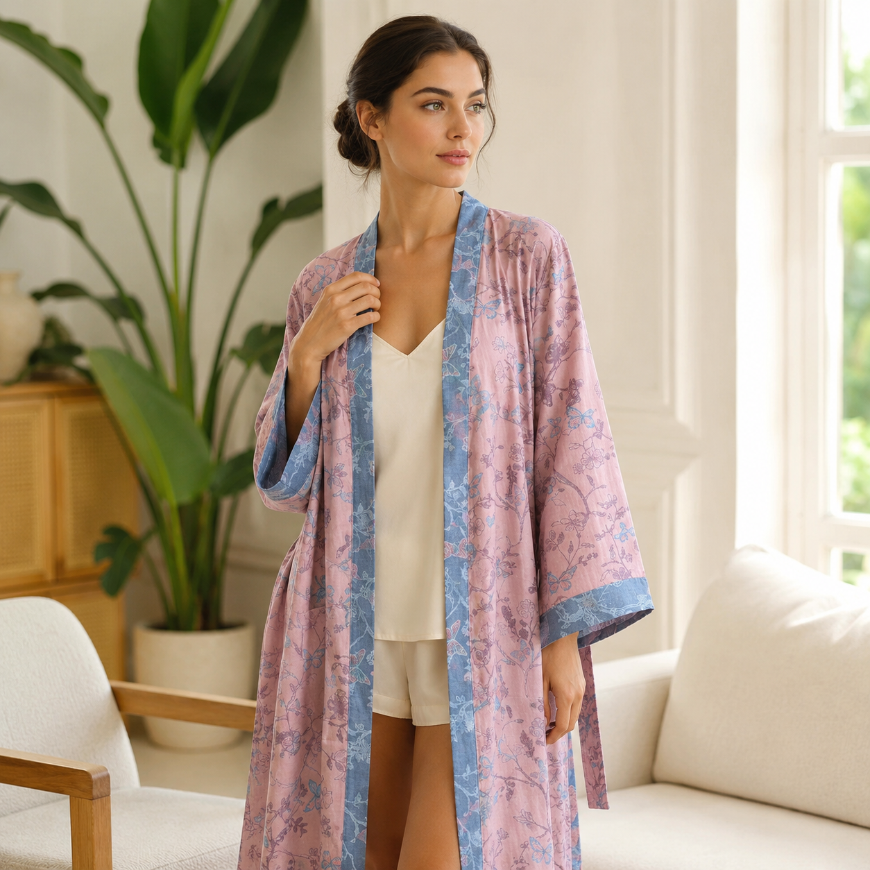 Elegant kimono i vackert vävd bomull | Känn dig gudomlig