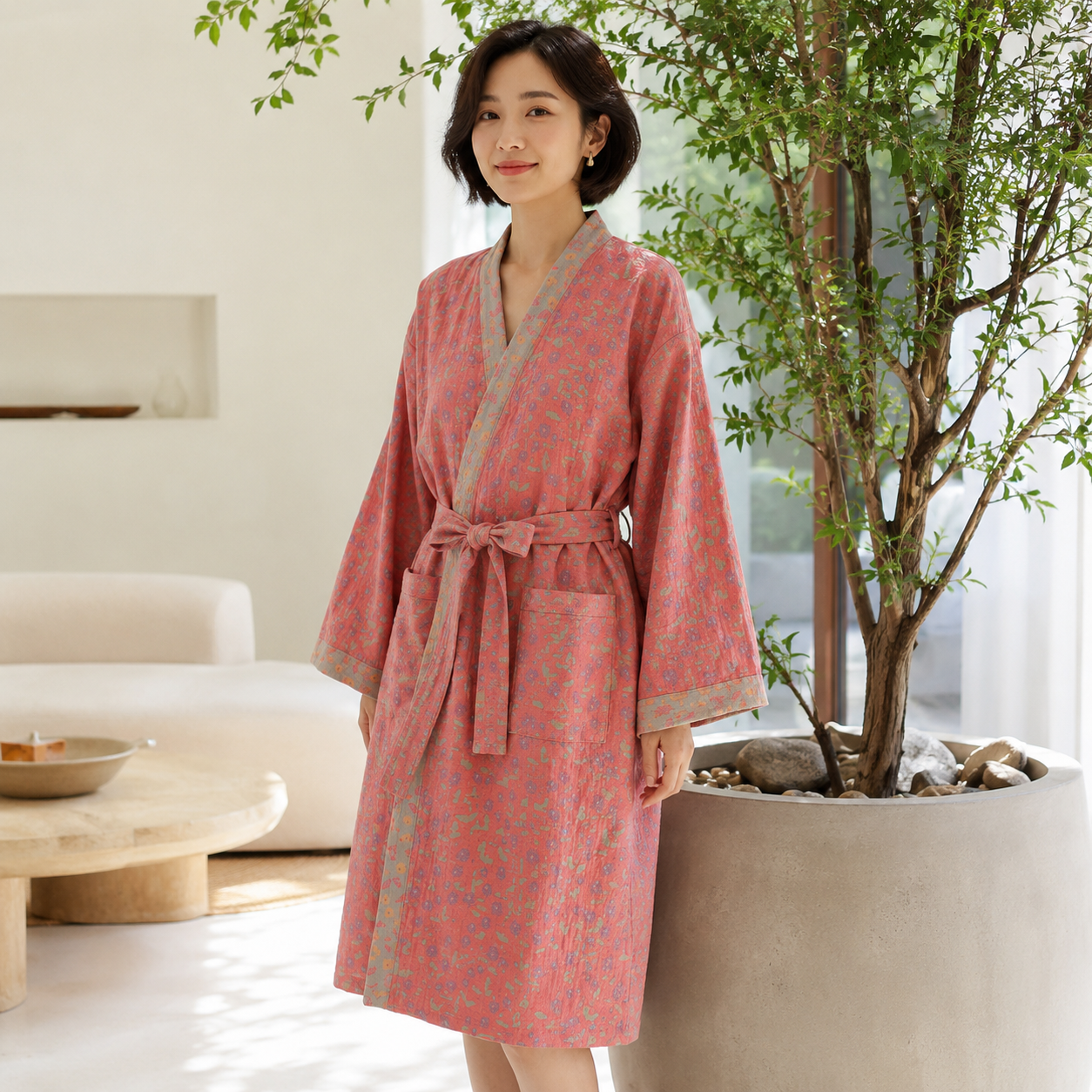 Elegant kimono i vackert vävd bomull | Känn dig gudomlig