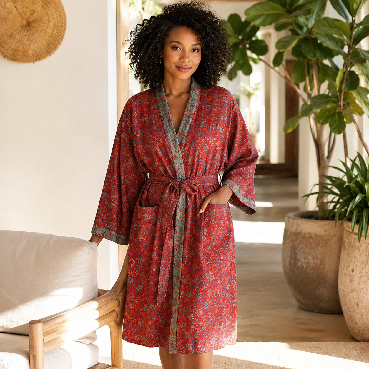 Elegant kimono i vackert vävd bomull | Känn dig gudomlig
