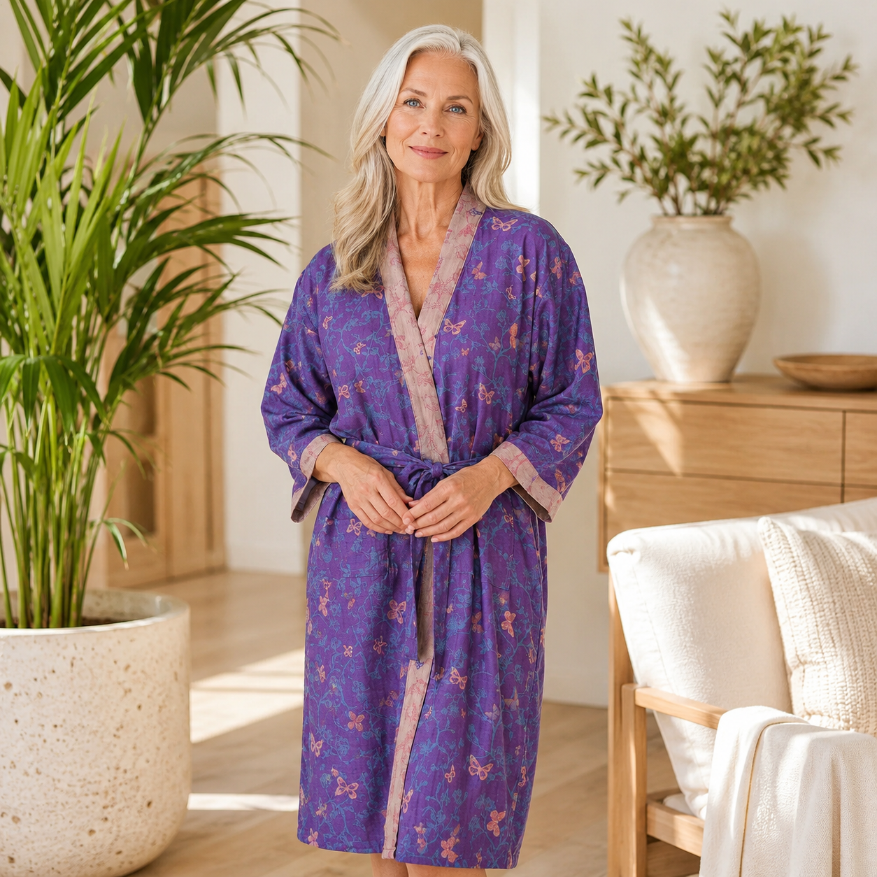 Elegant kimono i vackert vävd bomull | Känn dig gudomlig