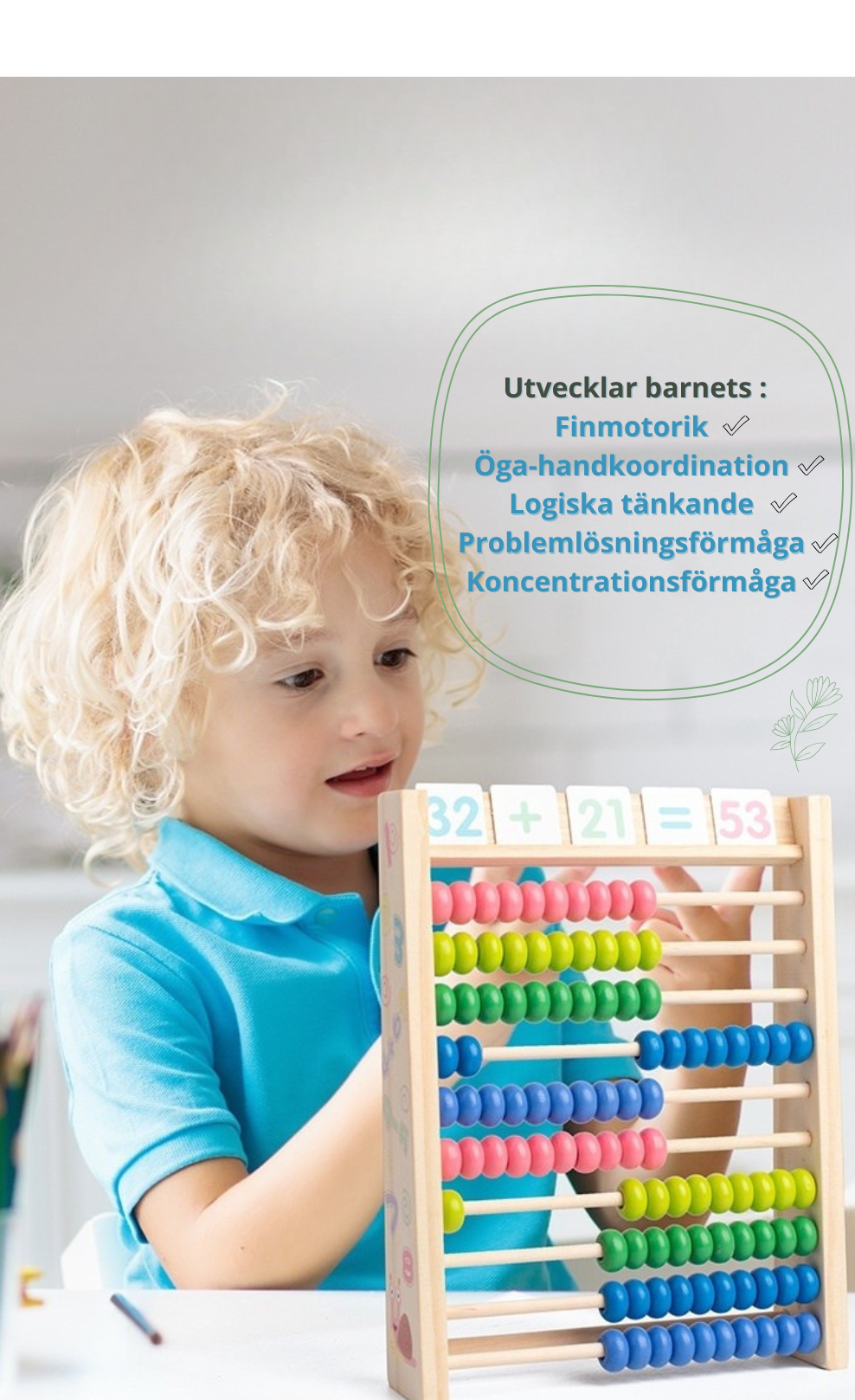 Träkulram - Den perfekta första matematikleken. Lärande lek med färg, form och matteglädje!