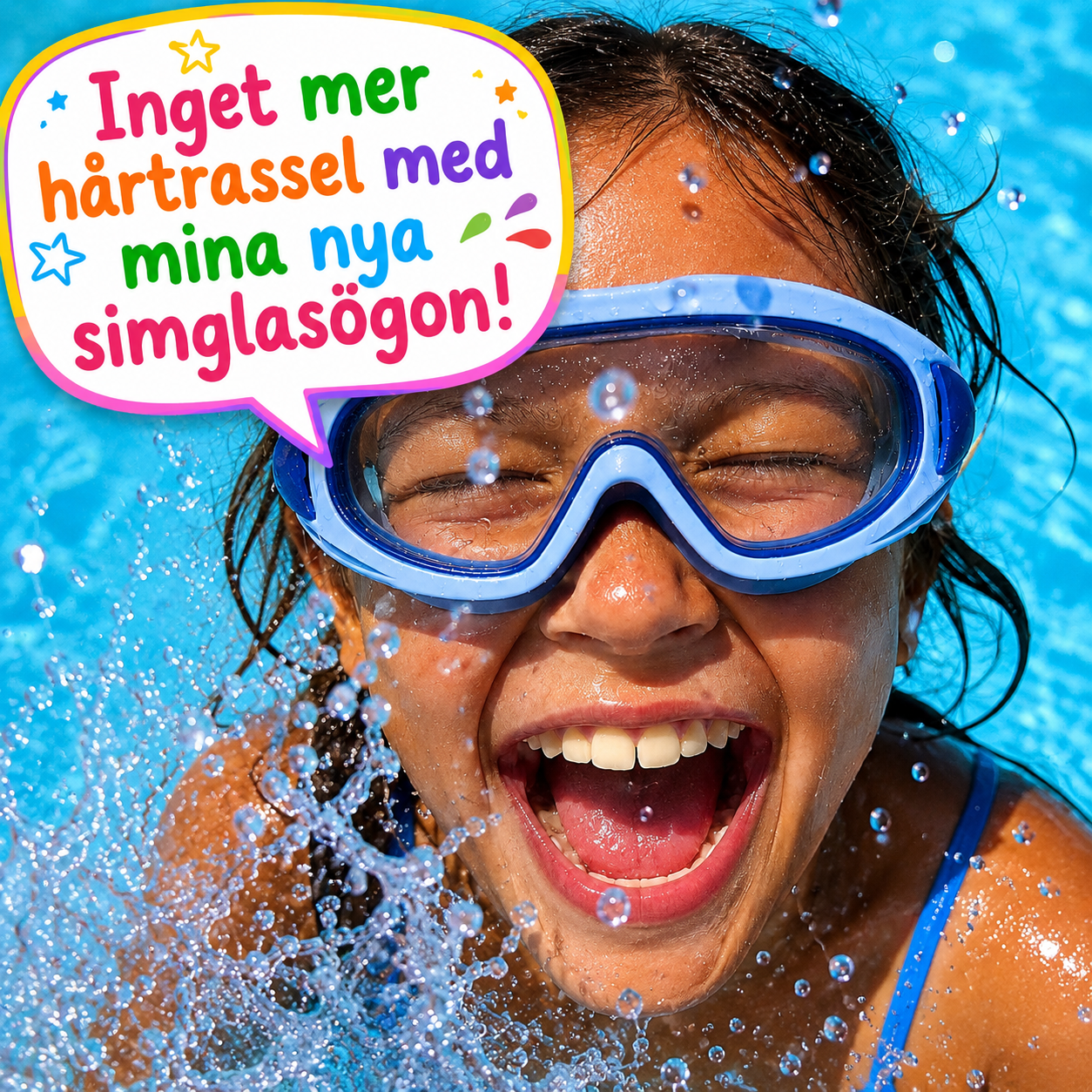 Tjej som älskar sina nya simglasögon