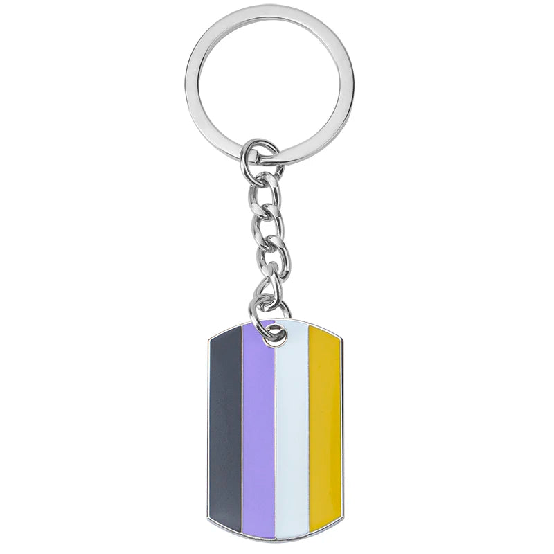 Icke_binar_non_binary_nyckelring_pride_flagga