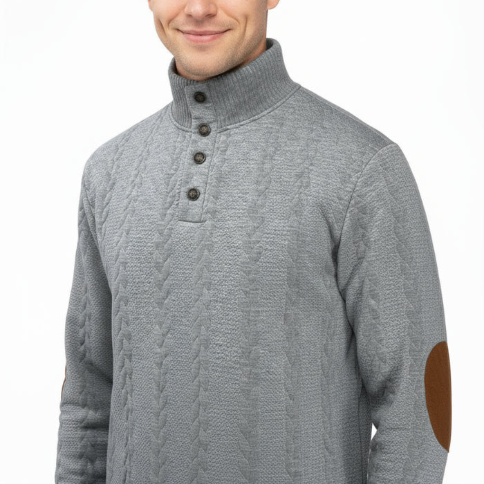 Elegant stickad tröja med jacquardmönster och broderade detaljer