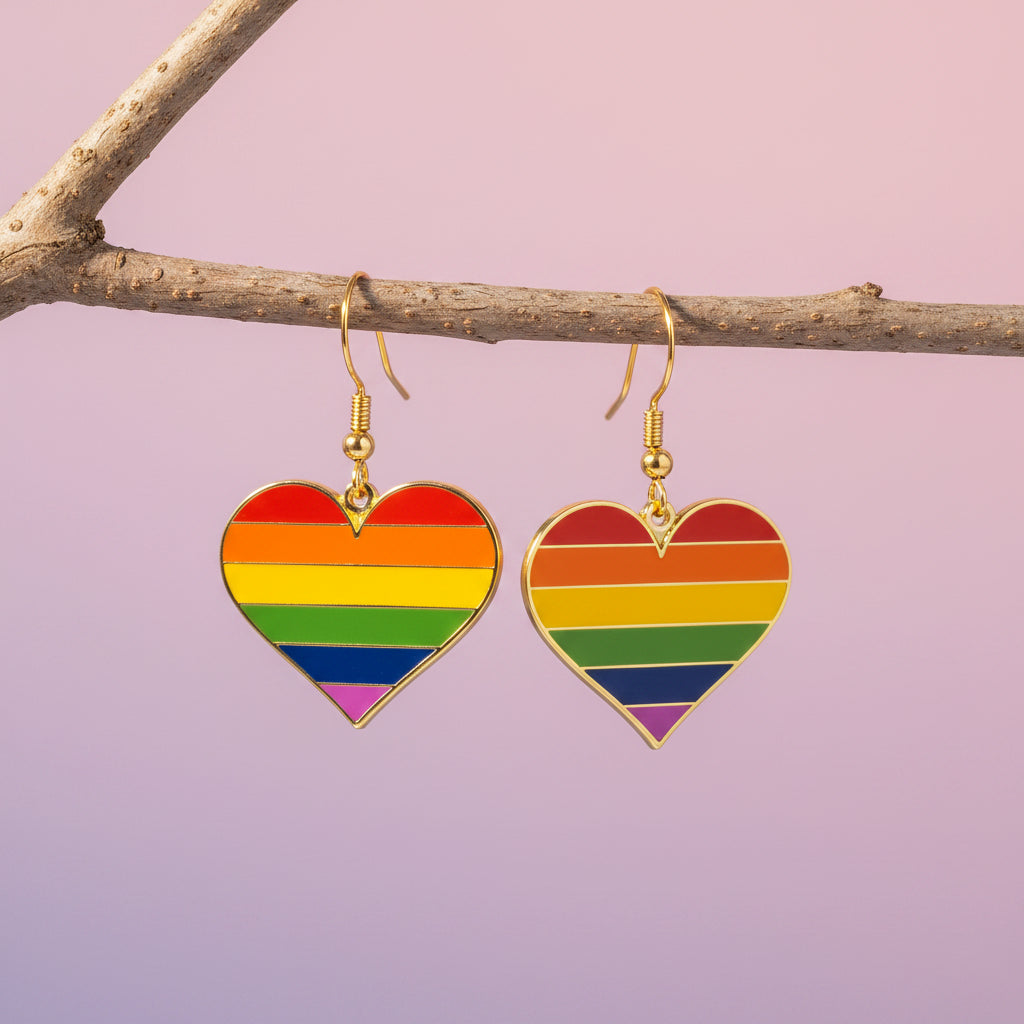 Original pride heartshaped earrings