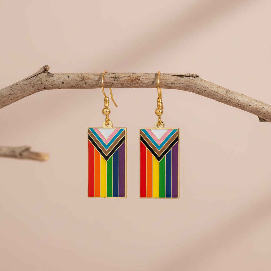 Progressive pride earrings