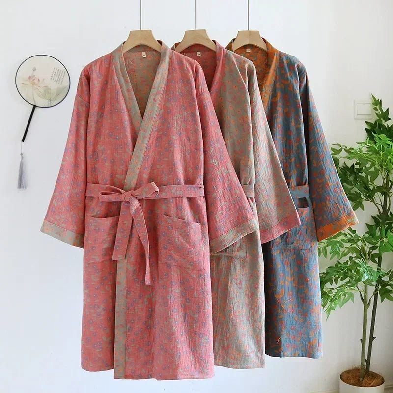Elegant kimono i vackert vävd bomull | Känn dig gudomlig