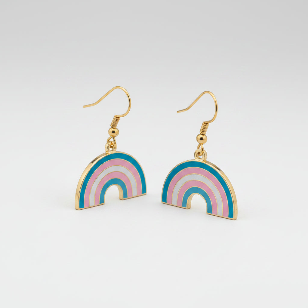 Transgender Pride earrings rainbow
