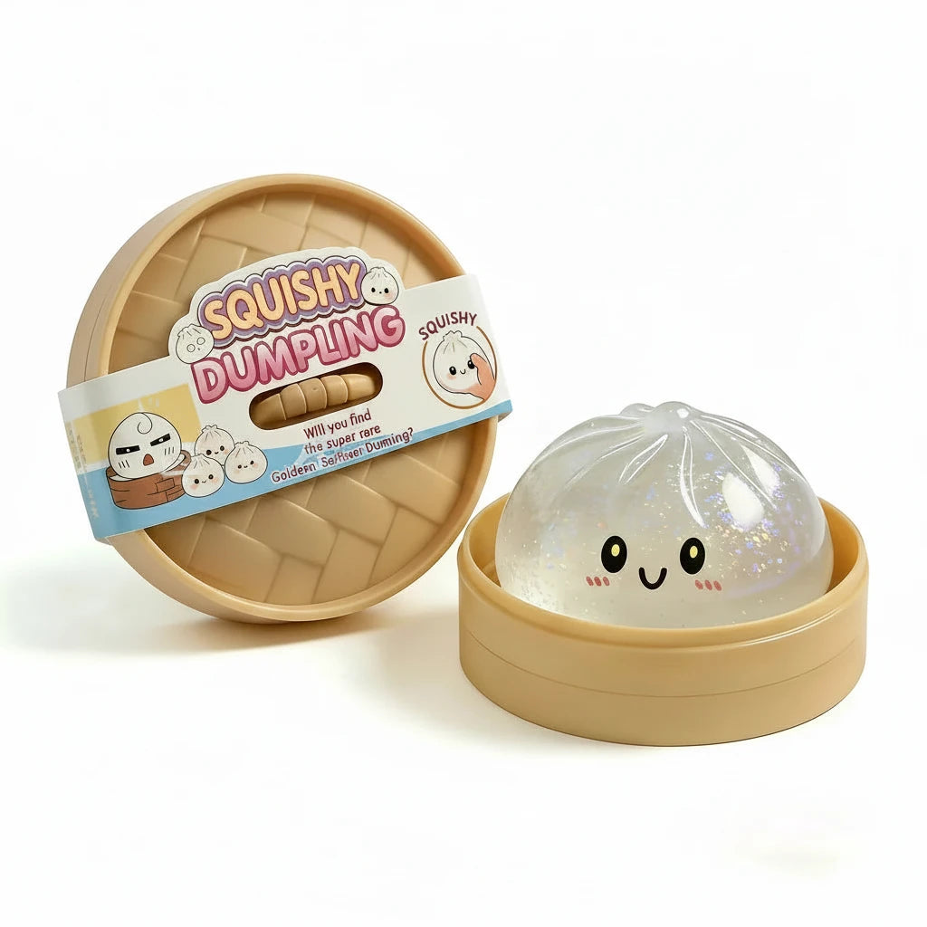 Glittrig och transparent squishy dumpling 
