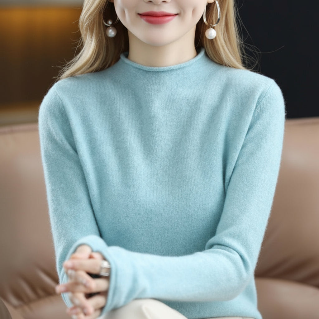 Elegant merinotröja med halvpolokrage – mjuk, tidlös och naturligt vacker